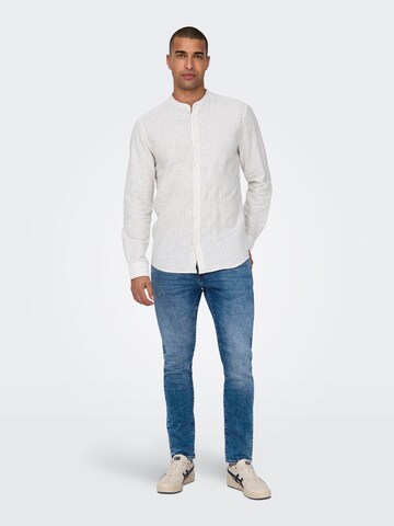 Only & Sons - Slim Fit Camisa 'Caiden' em cinzento