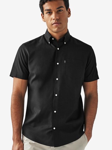 Next Regular fit Button Up Shirt in Black: front