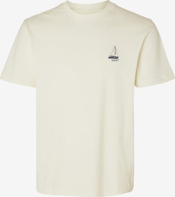 SELECTED HOMME T-Shirt 'Garland' in Beige: predná strana