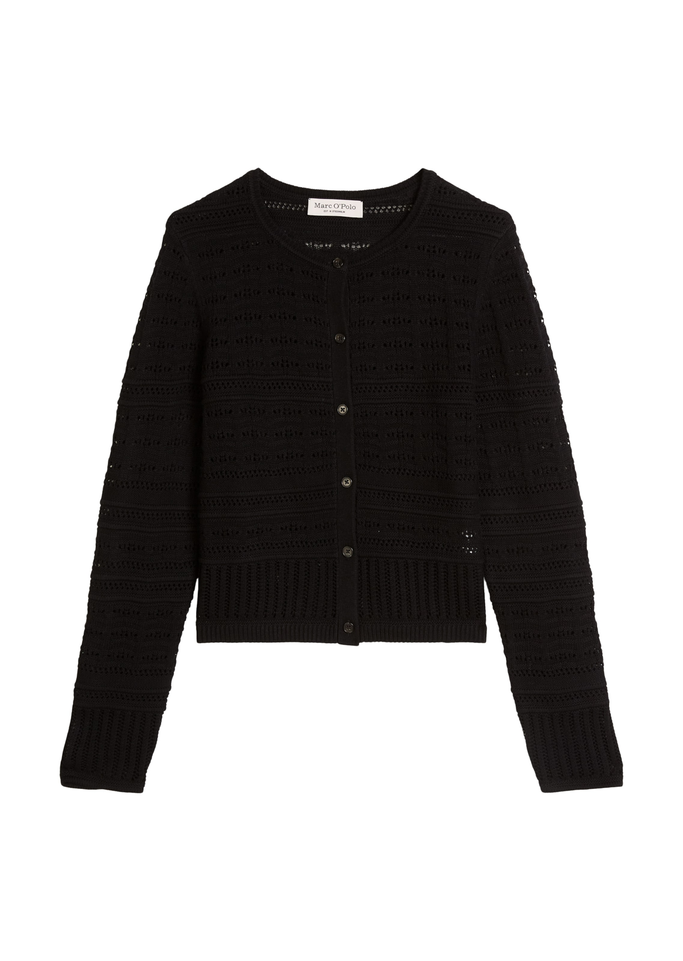 Marc O'Polo Strickjacke in Schwarz: Vorderseite