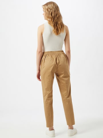 MOS MOSH Regular Trousers with creases in Beige