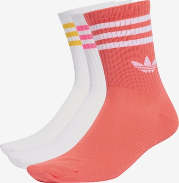 Chaussettes '3-Stripes Crew 3 Pairs' ADIDAS ORIGINALS en rose : devant