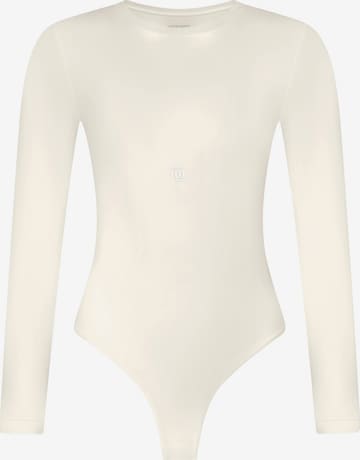 Body 'Second Skin Long Sleeve Crew-Neck Bodysuit' di GOD SAVE QUEENS in beige: frontale