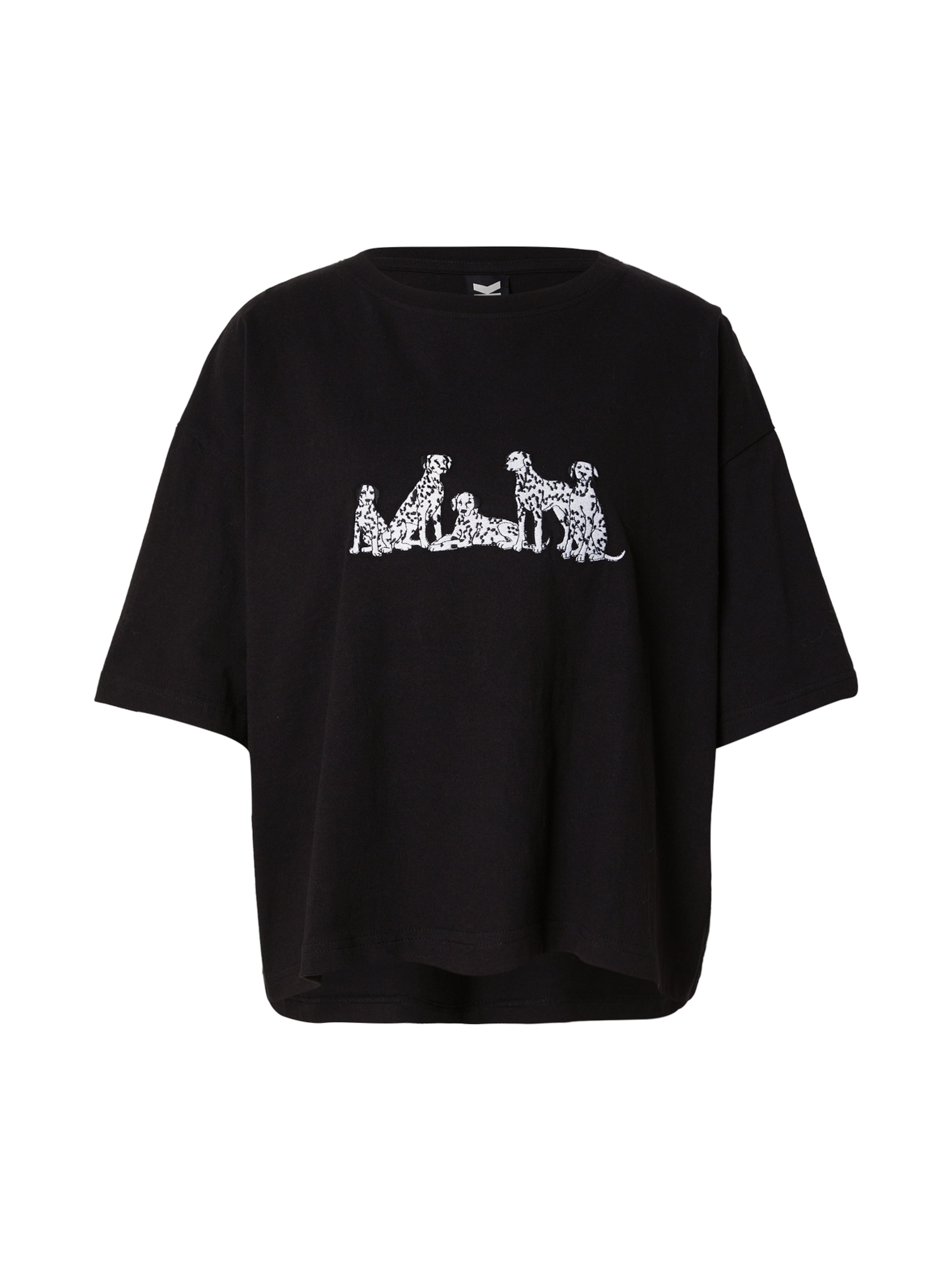 Kaotiko Μπλουζάκι 'DALMATAS' σε μαύρο: μπροστά