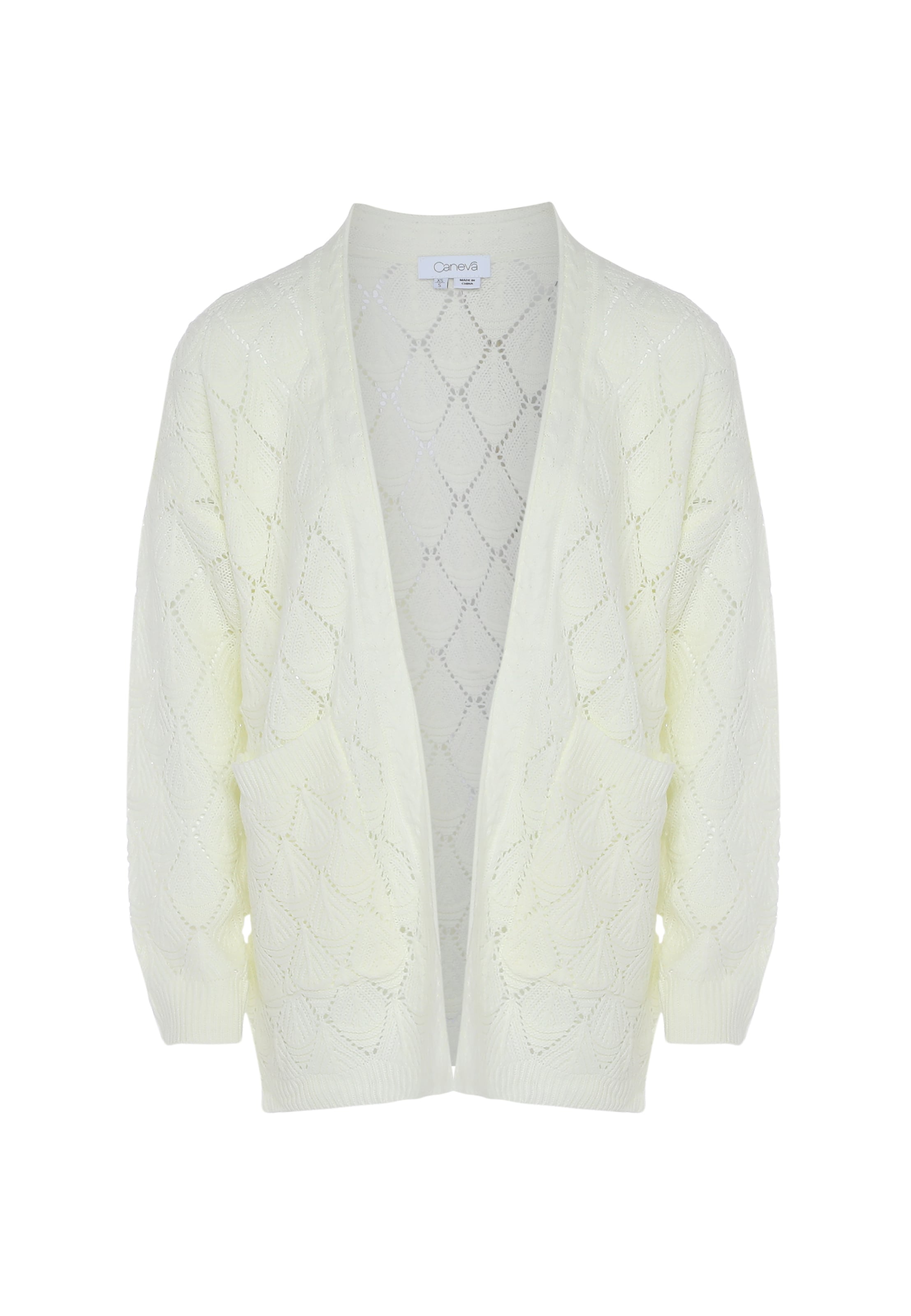 caneva Kardigan – bílá: přední strana