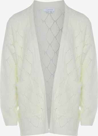 Cardigan caneva en blanc : devant