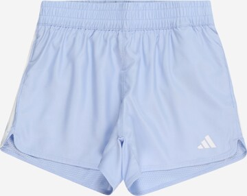 ADIDAS SPORTSWEAR Regular Workout Pants 'Essentials Aeroready 3-Stripes' in Blue: front