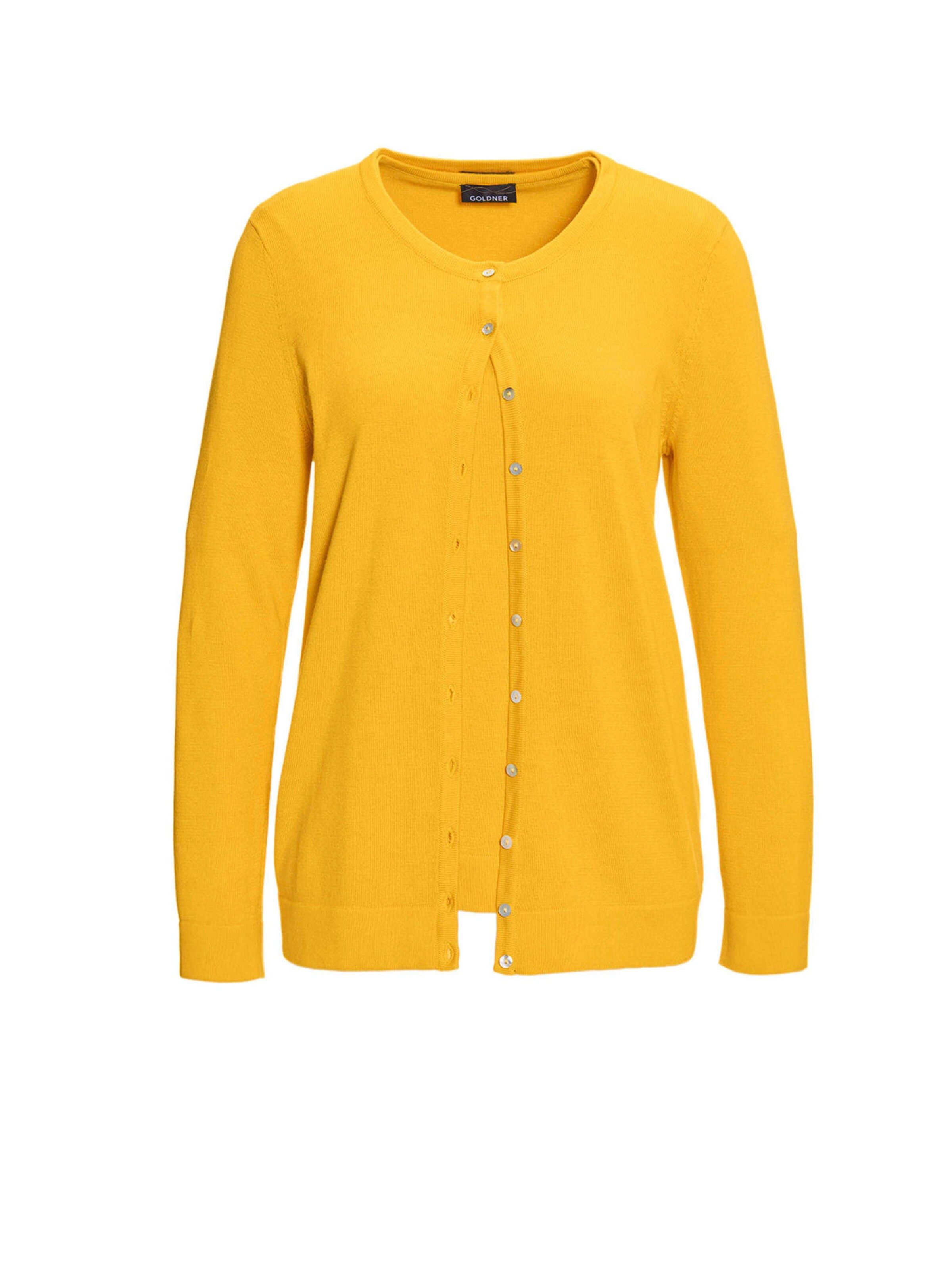 Goldner Strickjacke in Gelb: Vorderseite
