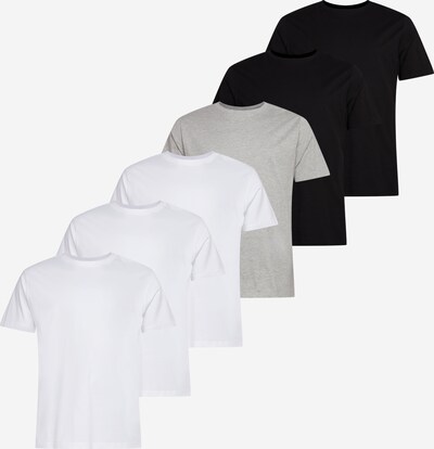 Urban Classics T-Shirt en gris chiné / noir / blanc, Vue avec produit