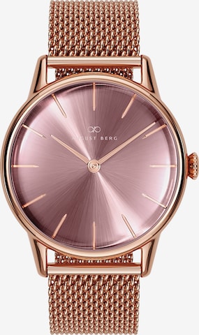 August Berg Analog Watch 'Serenity Ash & OrchidMesh 32mm' in Gold: front