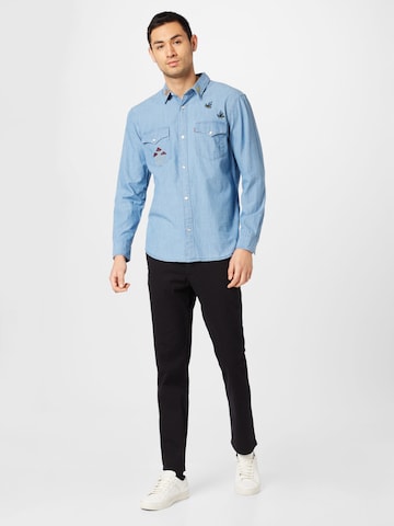 mėlyna LEVI'S ® Standartinis modelis Marškiniai 'Relaxed Fit Western'