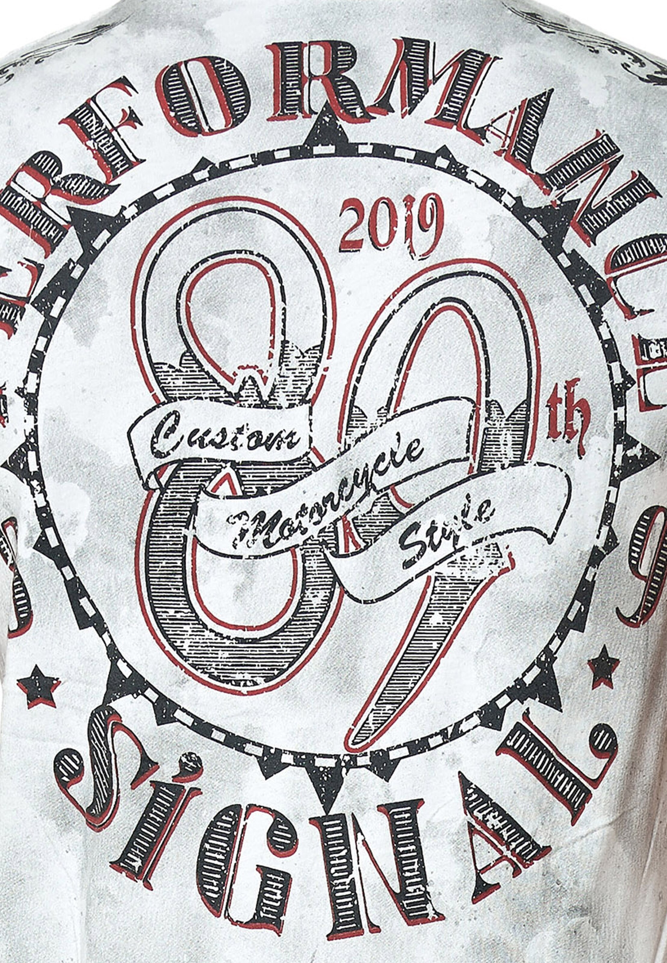 Rusty Neal T-Shirt Totenkopf in Weiß