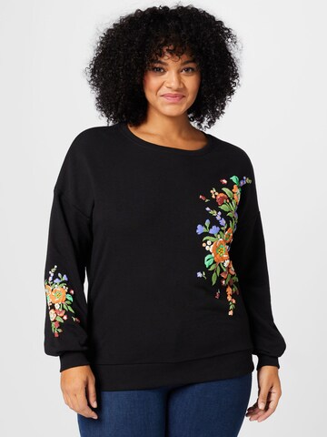 ONLY Carmakoma Sweatshirt in Black: front