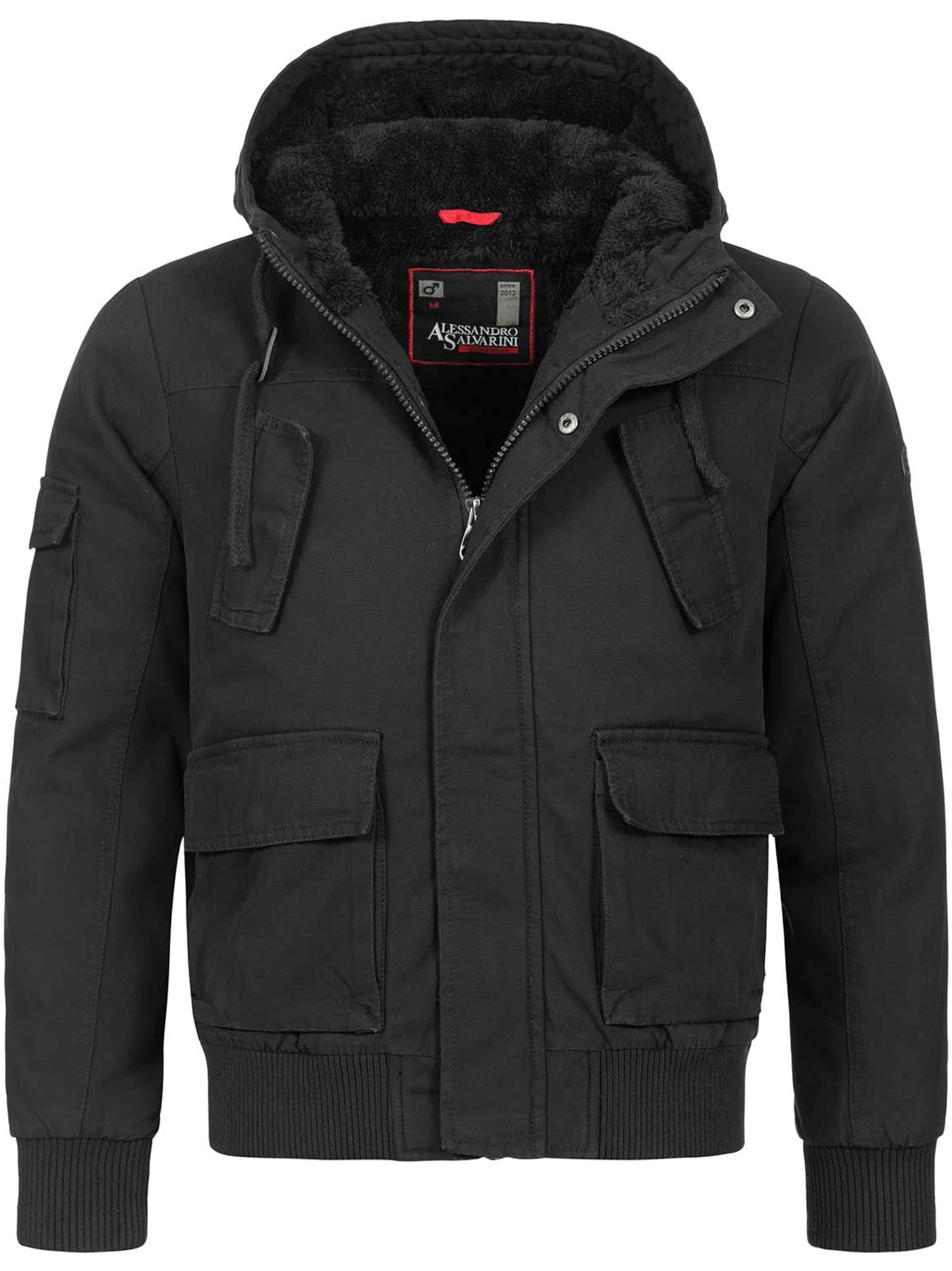Alessandro Salvarini Winterjacke in Schwarz: Vorderseite