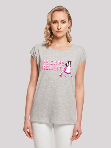 T-shirt 'Alice im Wunderland Escape Reality' F4NT4STIC en gris : devant