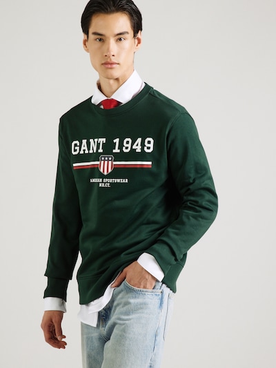 GANT Sweatshirt in grau / smaragd / dunkelrot / weiß, Produktansicht