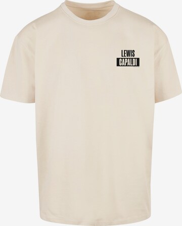 T-Shirt 'Lewis Capaldi' Merchcode en beige : devant