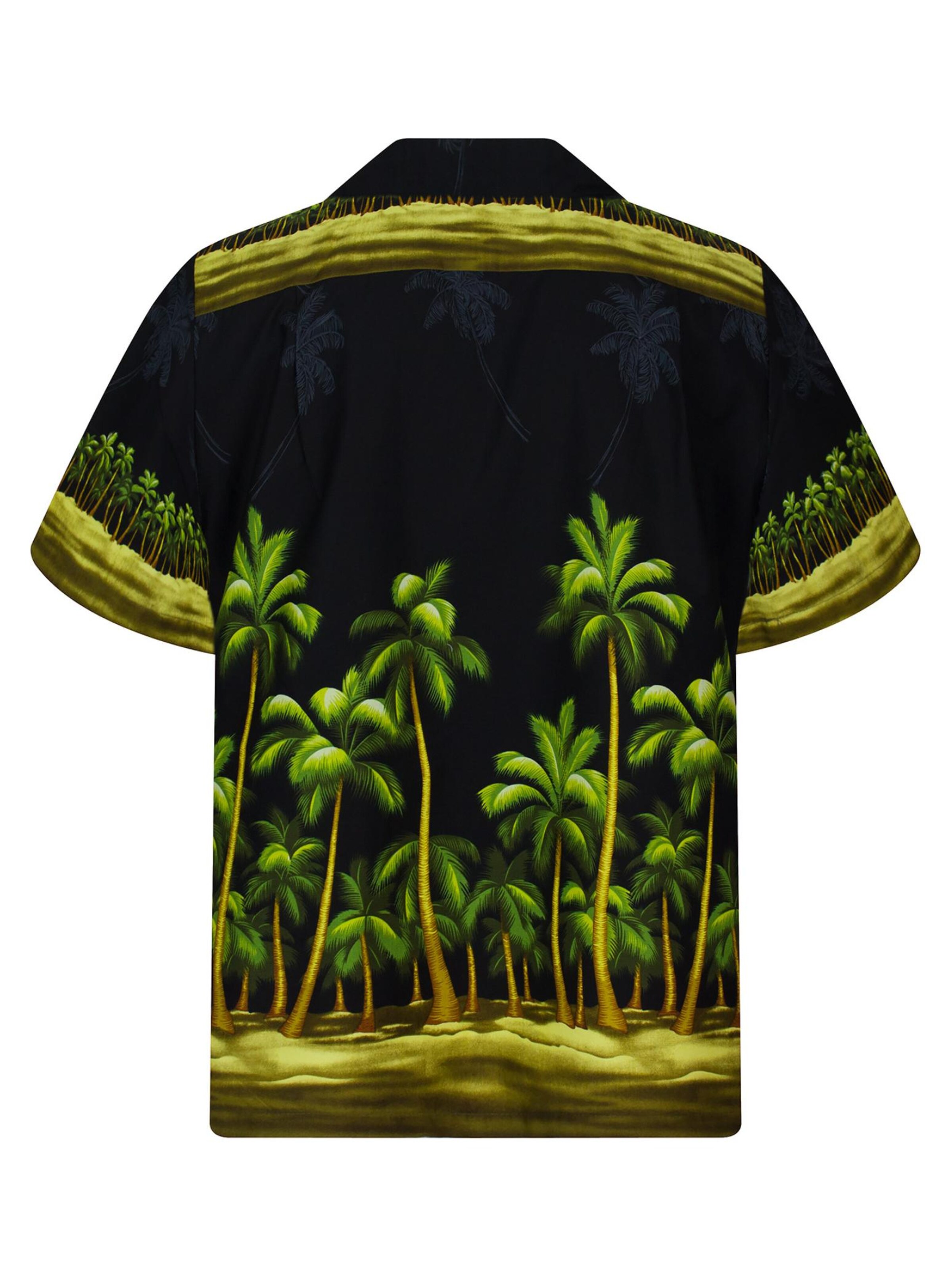 KY's Regular Fit Hemd 'Grüner Palmenwald' in Schwarz