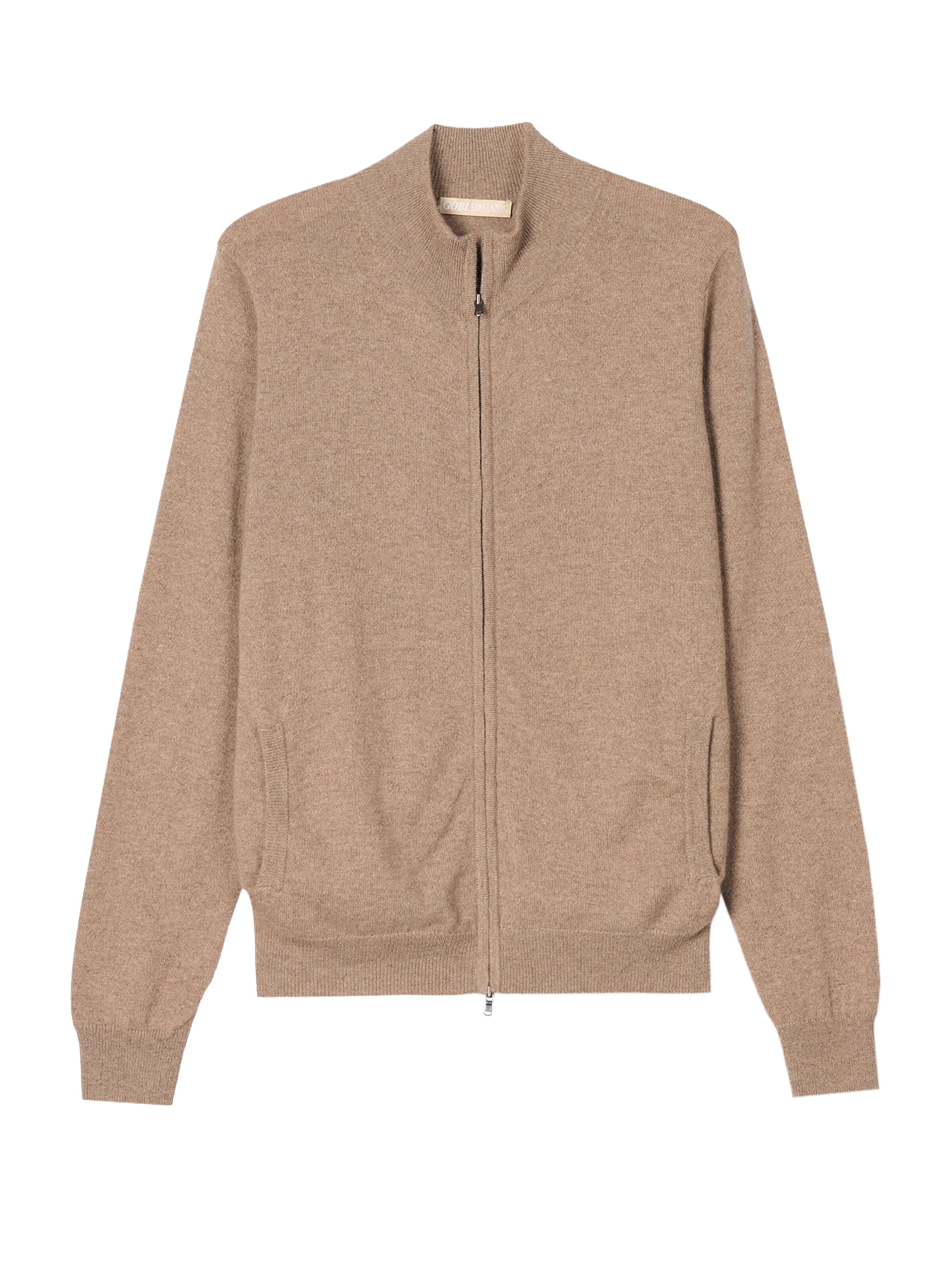GOBI Cashmere Gebreid vest 'Men's Essential Full-Zip Cashmere Cardigan' in Grijs: voorkant