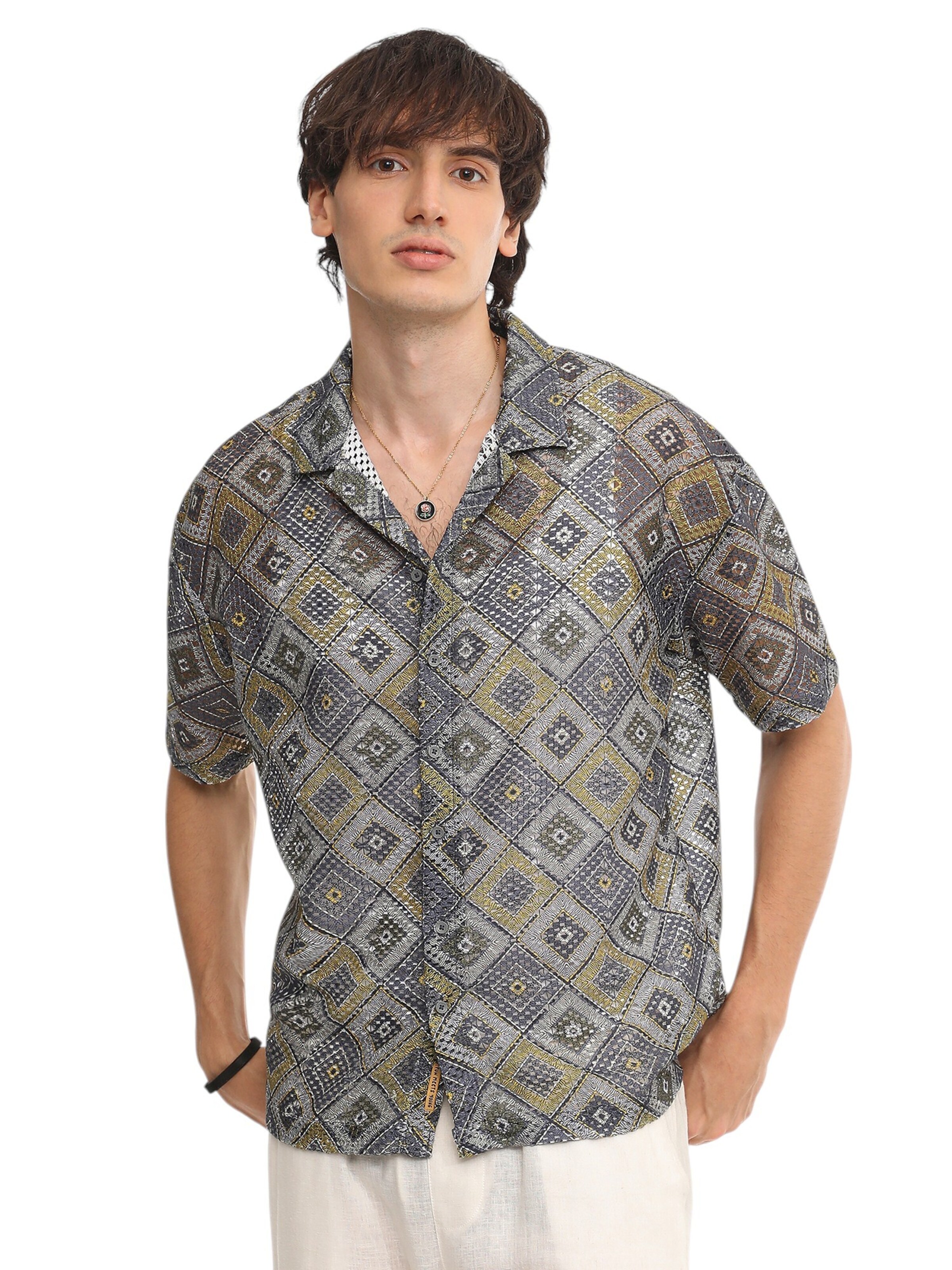 Campus Sutra Regular Fit Hemd 'Zilla' in Mischfarben: Vorderseite