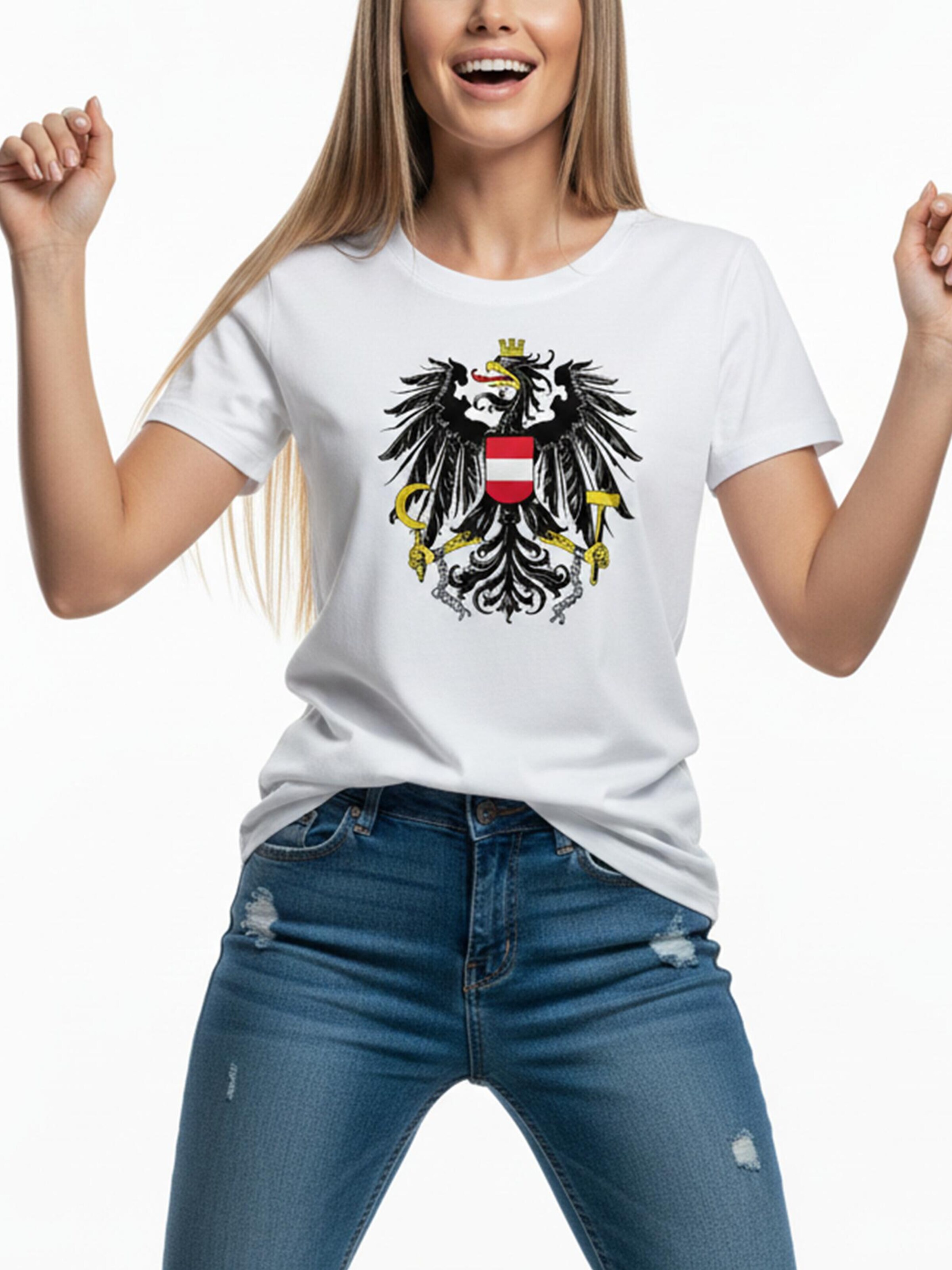 MAKAYA Shirt 'AT-Adler groß' in White: front