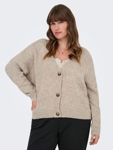 Cardigan 'ONLCARZOEY' ONLY Carmakoma en beige : devant