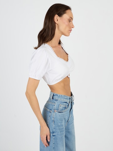 Blouse folklorique Rißberg en blanc