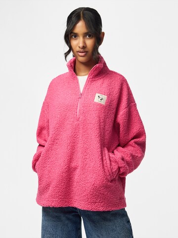 Veste en polaire 'PCKATTY' PIECES en rose : devant
