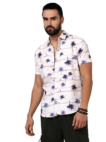 Campus Sutra Regular fit Button Up Shirt in White: front