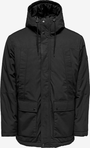 Only & Sons Winter Jacket 'Jayden' in Black: front