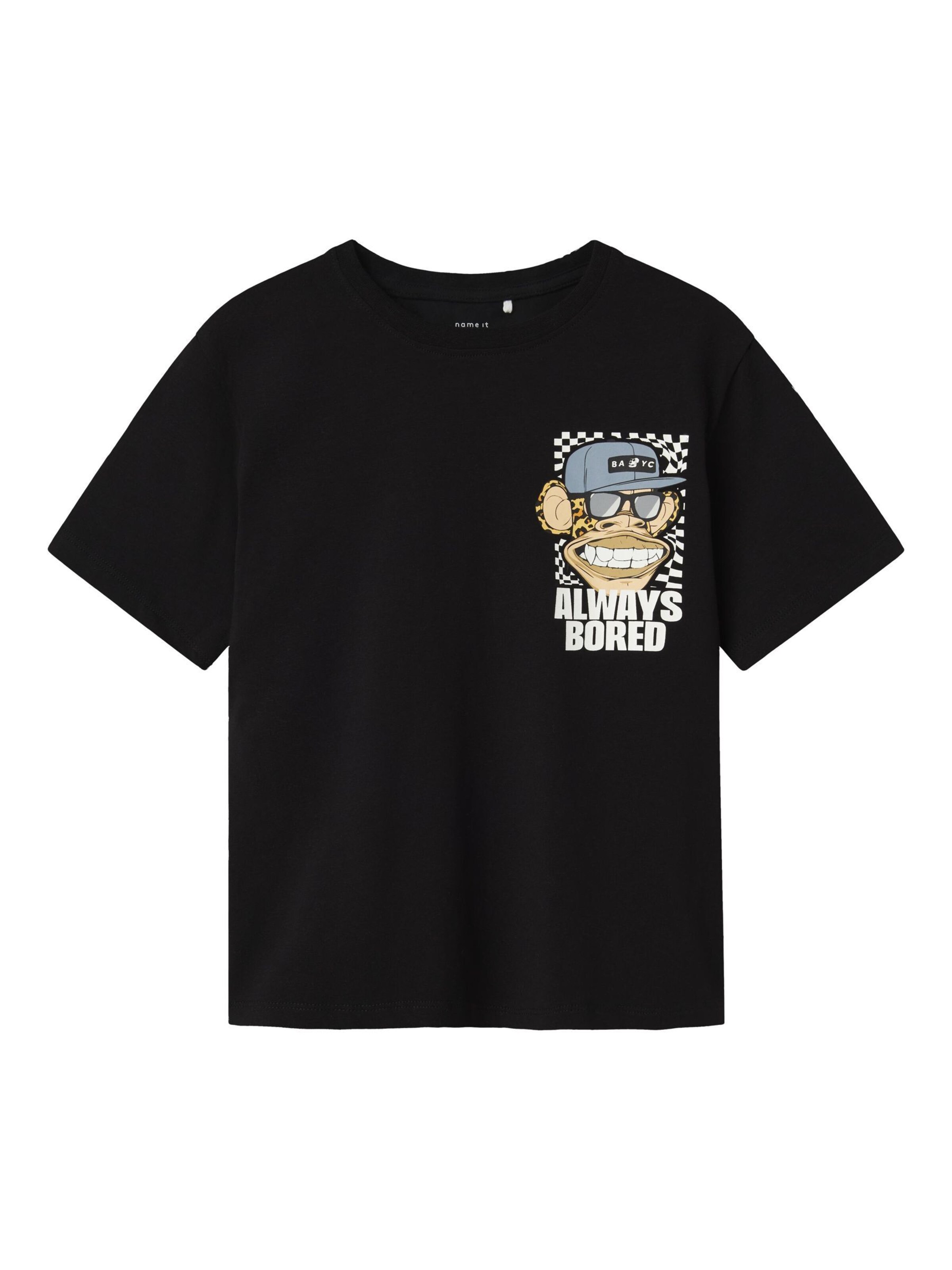 NAME IT Shirts 'Bored Ape' i sort: forside