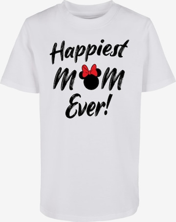 ABSOLUTE CULT T-Shirt 'Mother's Day - Minnie Happiest Mom Ever' in Weiß: predná strana