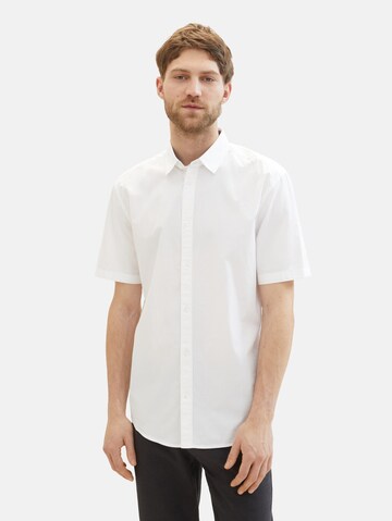 TOM TAILOR Comfort fit Button Up Shirt in White: front