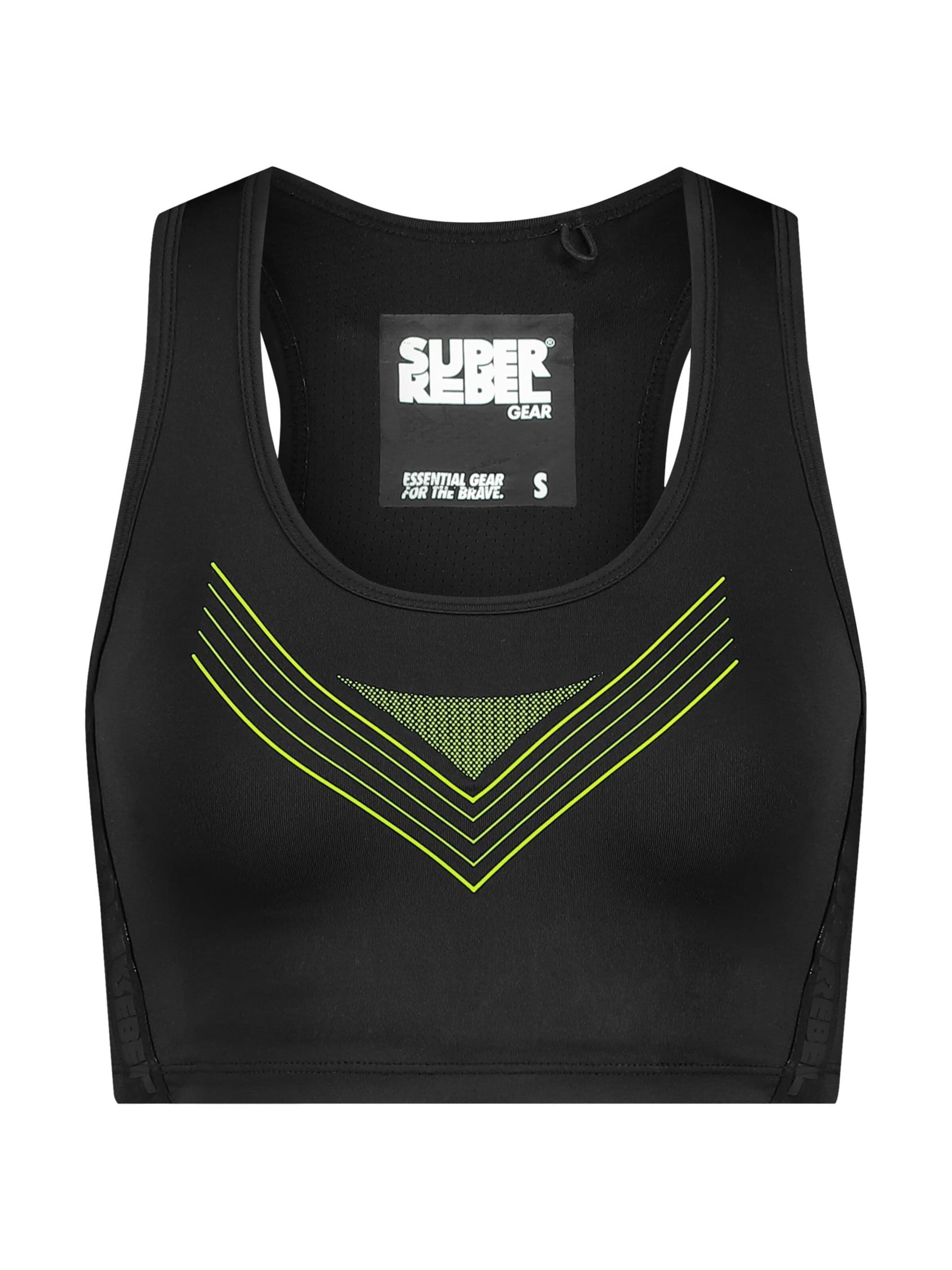 Bustier Soutien-gorge de sport 'BETTE' SUPERREBEL® GEAR en noir