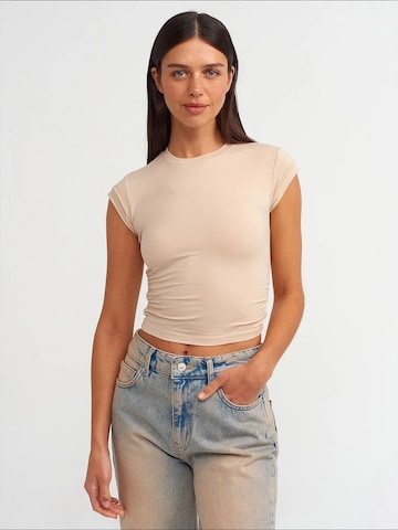 Dilvin - Camisa 'T-Shirts' em bege: frente