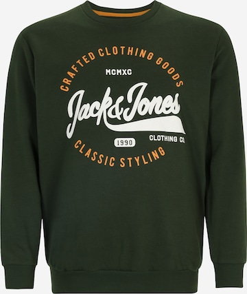 Sweat-shirt 'MIKK' Jack & Jones Plus en vert : devant