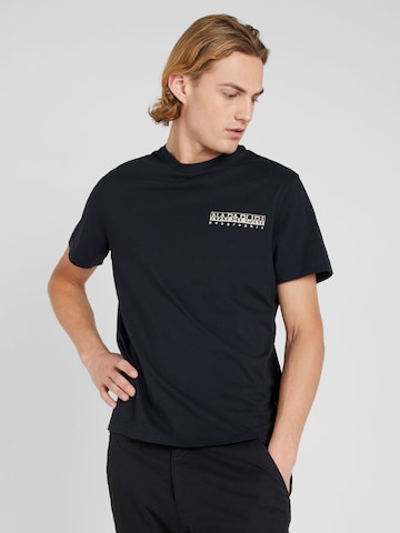 Tricou 'S-GOUIN' de la NAPAPIJRI pe negru: față