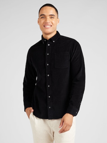 Casual Friday - Ajuste regular Camisa 'Anton' en negro: frente