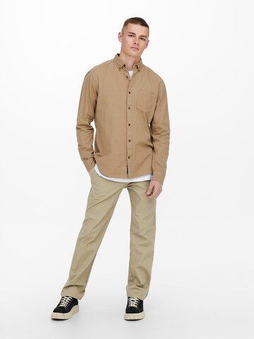 Only & Sons Regular Trousers 'EDGE' in Beige