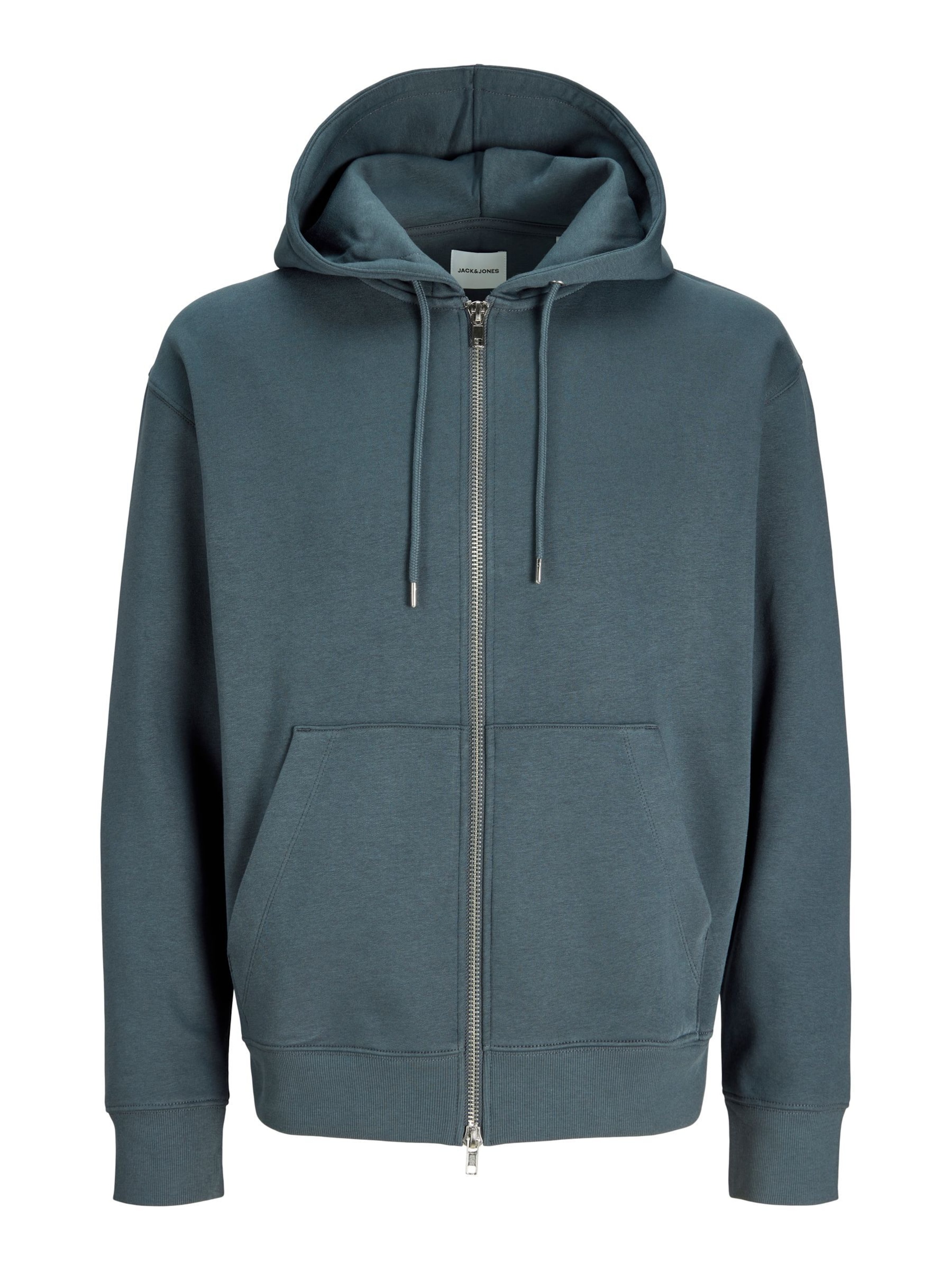 JACK & JONES Sweat jacket 'JJEAce' in Grey: front