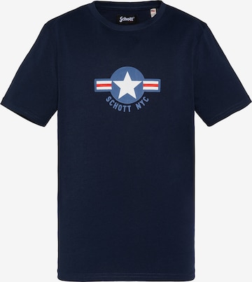 Schott NYC Sweatshirt in Blau: Vorderseite