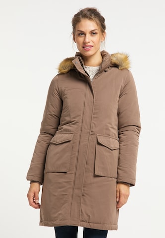 Manteau d’hiver Usha en marron : devant