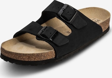 VITAFORM Mules in Black: front