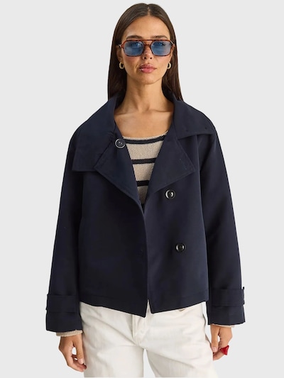 Bianco Lucci Manteau mi-saison en L en bleu marine, Vue avec produit