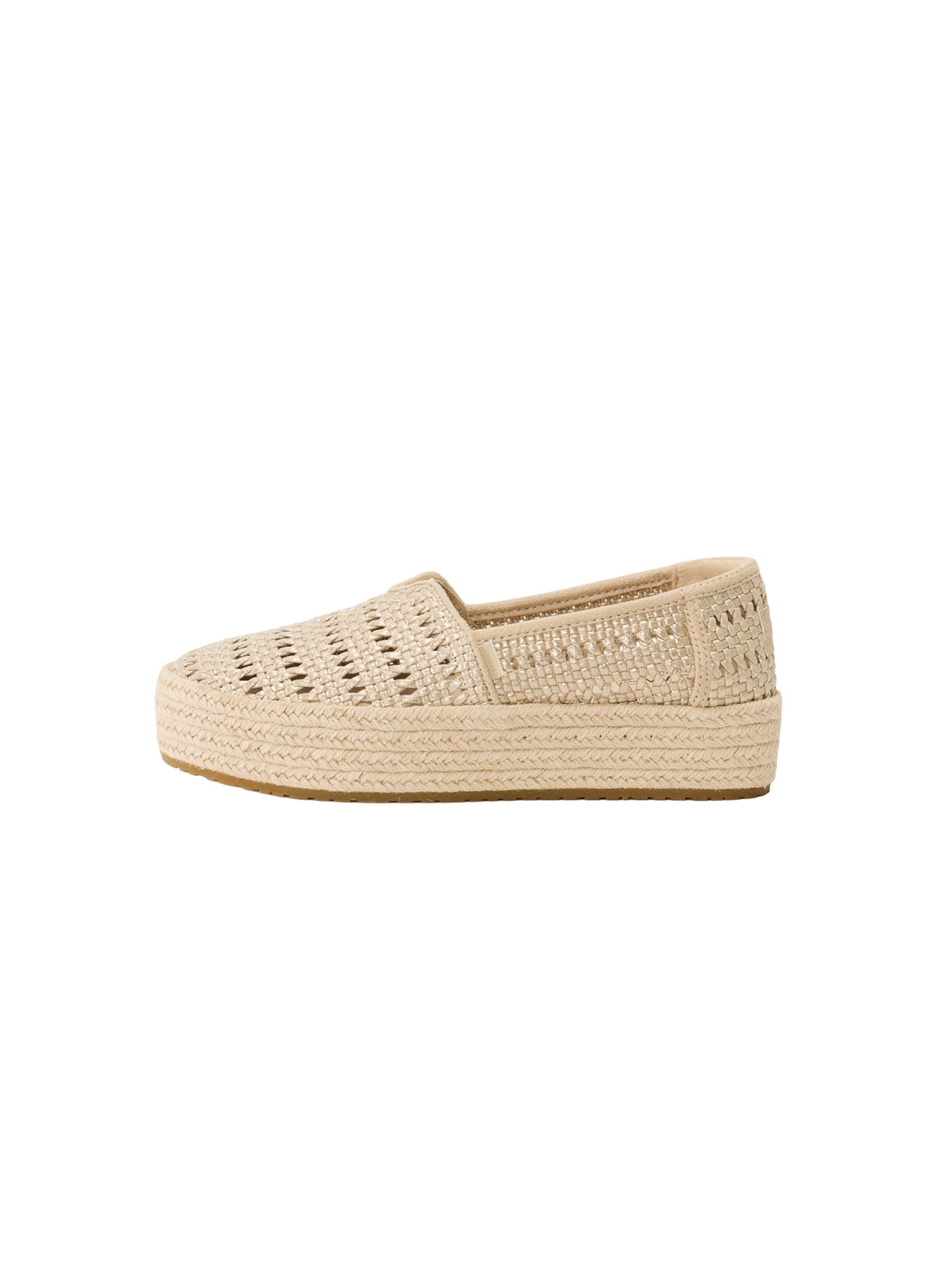 Espadrillas 'Valencia' di TOMS in oro: frontale