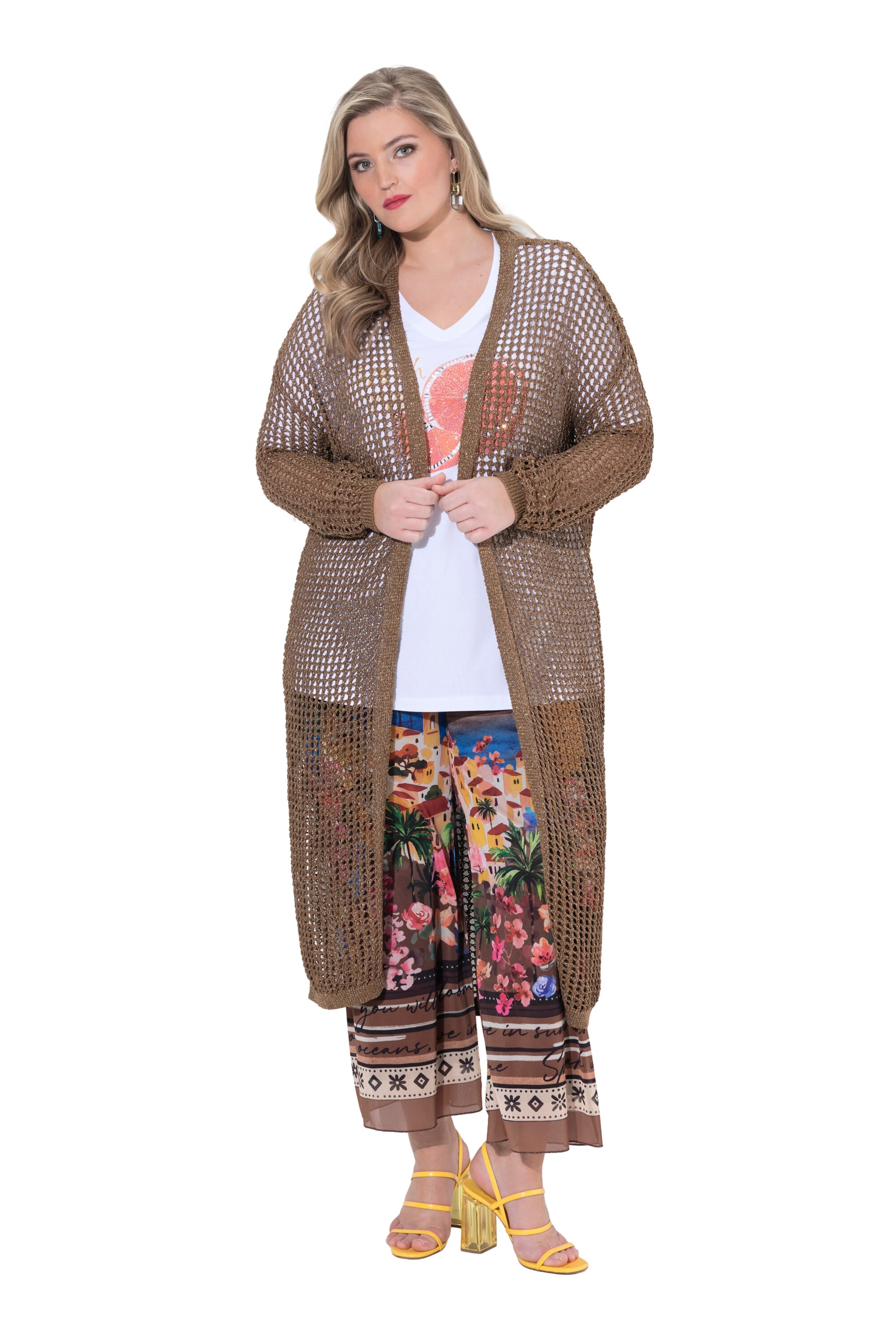 MIAMODA Gebreid vest in Goud: voorkant
