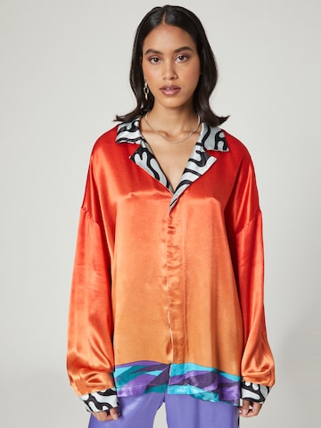Smiles Comfort fit Button Up Shirt 'Silas' in Orange: front