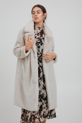 ICHI Winter Coat 'HAYA' in Grey: front