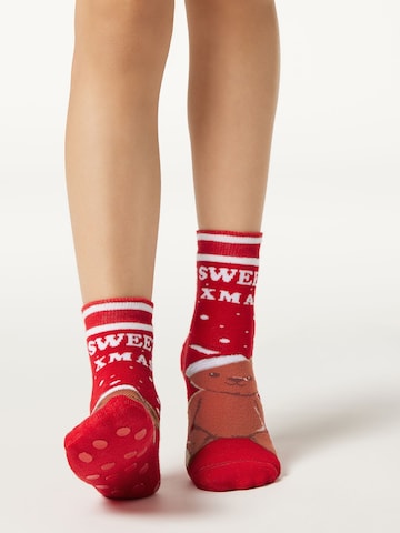CALZEDONIA Socks 'CHRISTMAS' in Red: front