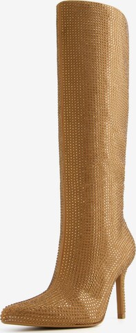 Bottes Bershka en beige : devant